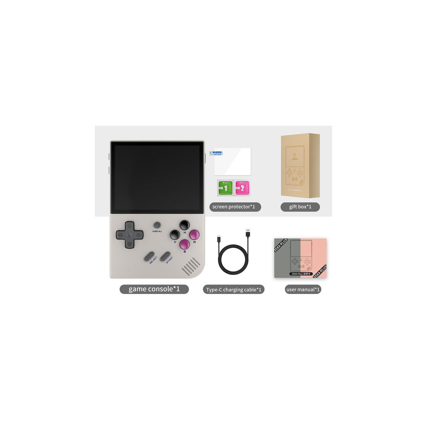 Anbernic RG35XX Consoles De Jeux Portables, 3.5 Inch IPS Screen Linux System Built In 64g Tf Card Pre Loaded 5474 Jeux Support Hdmi And Tv Output Fiche Technique Et Prix Au Maroc